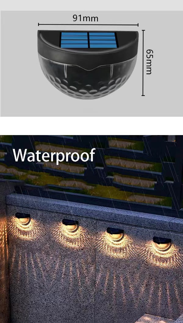 Solar Fence Light Semi-circular Step Light6LED Garden Balcony Wall Lamp Fence Courtyard Decorative Wall Lamp Outdoor