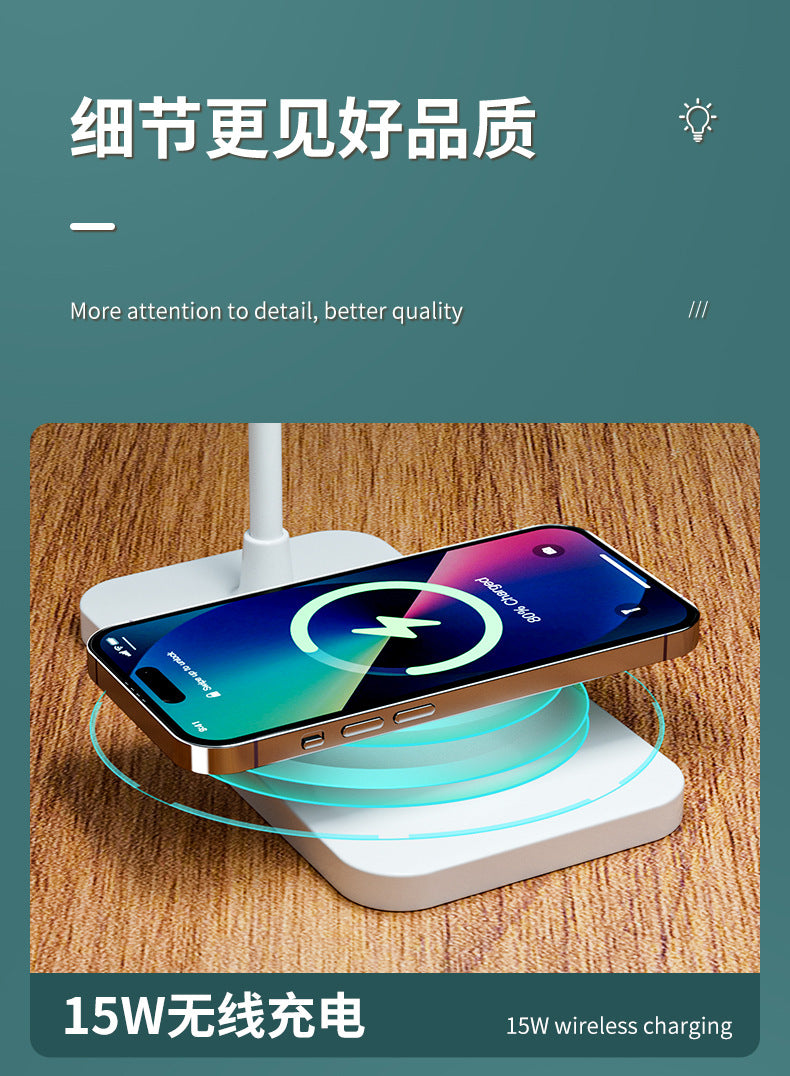 hot LED Study Desk Lamp Wireless Charging Lamp Desk Lamp Bedroom Night Light Eye Protection Office Desk Lamp