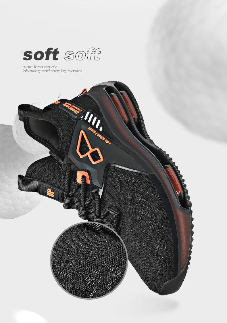 New Double Layer TPU Popcorn Big Sole Cushioning Rebound Sports Shoes Men's Fashion Light Luxury Versatile Casual Trendy Shoes