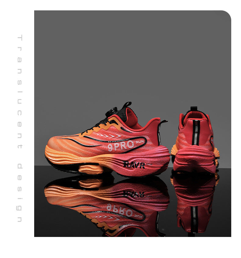 2025Autumn Winter New Double Mesh Comfortable Knob Buckle Sports Shoes Parent-Child Super Soft Sole Carbon Plate Wear-Resistant Running
