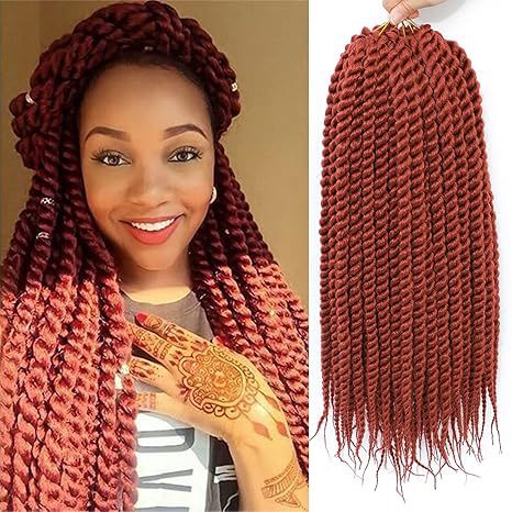Medium Coarse12Hand-twisted Two-strand Braid SenegaleseTwistHair Synthetic Crochet Wig Voluminous Wig