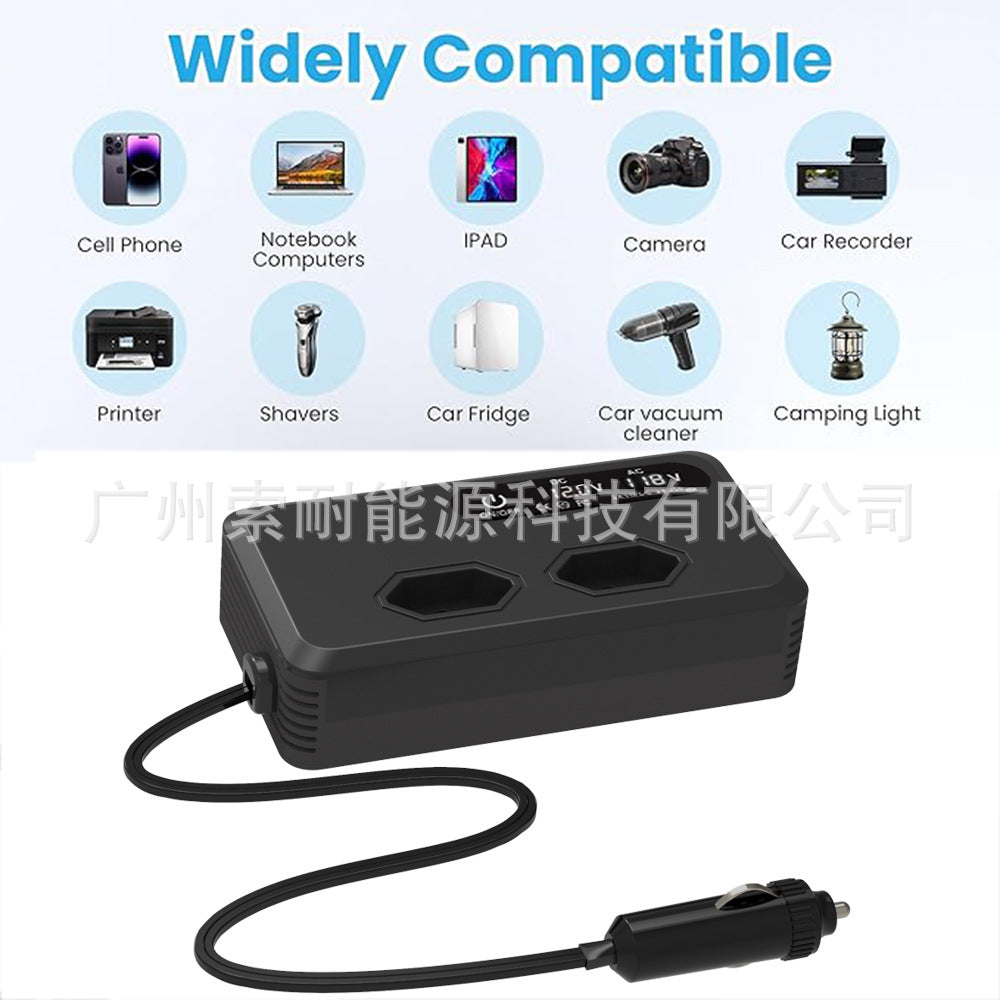 Export Car Inverter200W 12V Turn110V/220V Universal Socket for European, American, and Brazilian Standards