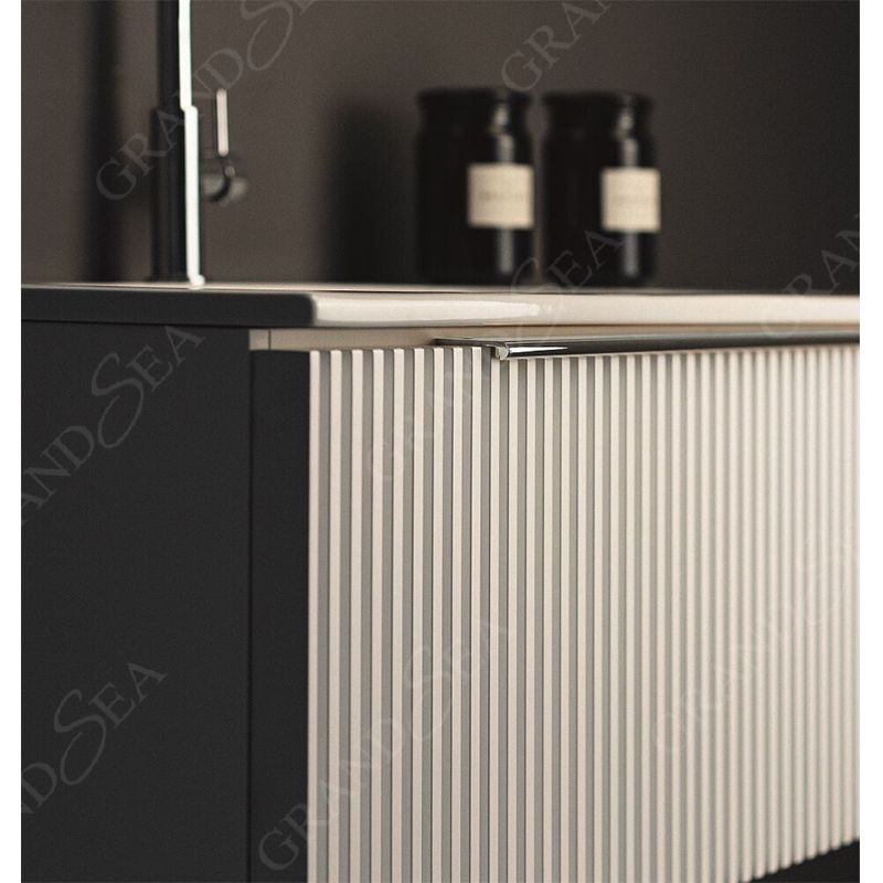 Factory Price PVC Bathroom Vanity Cabinet With Aluminum LED Mirror Cabinet New Design PVC Bathroom Vanity With Ceramic Basin