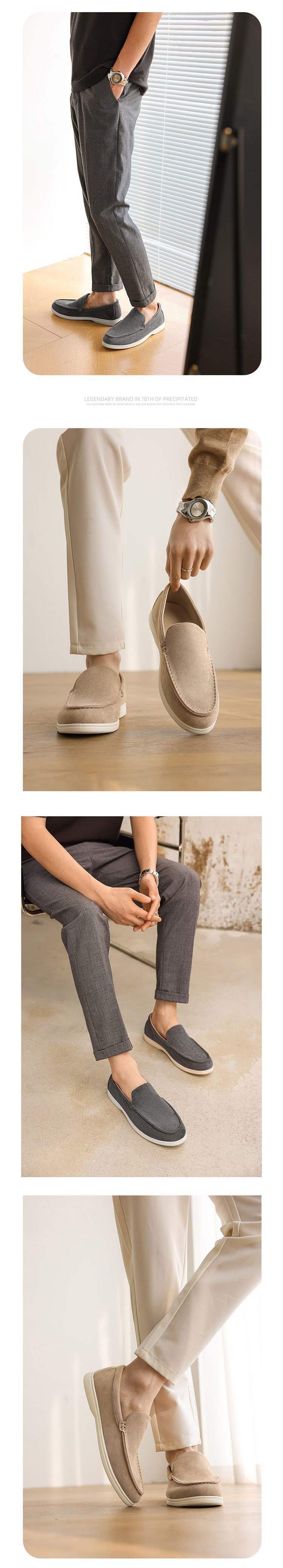 Men's Loafers2025New Summer Breathable Slip-On Casual Cloth Shoes for Men Trendy Fashion Lazy Loafers