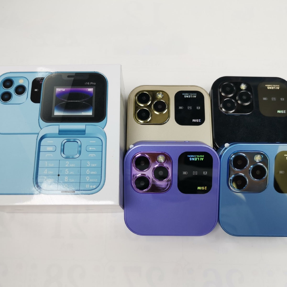 Wholesale i16pro Foldable Phone Mini Bluetooth Phone Foldable i17pro Button Elderly Phone Small Mobile Phone