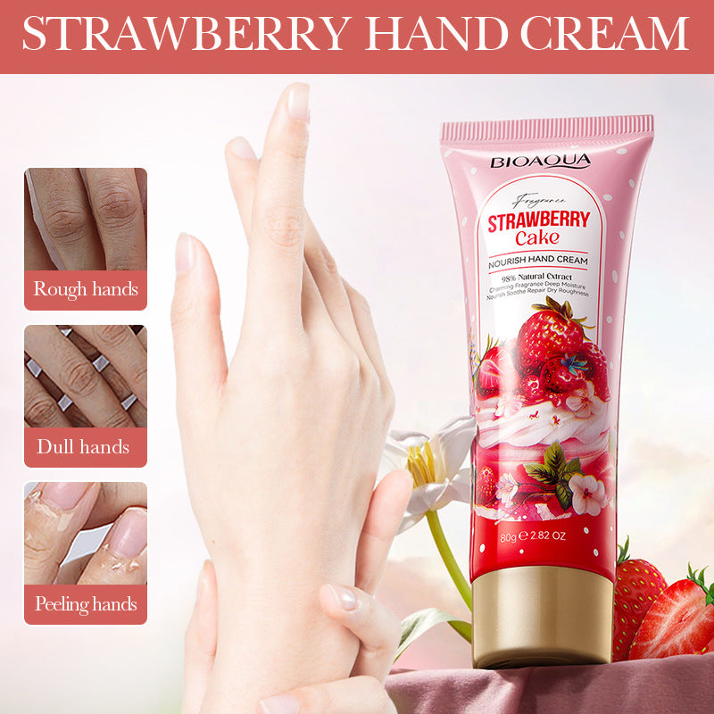 Full English Strawberry Cake Nourishing Hand Cream BIOAOUA Autumn and winter moisturizing hand cream  foreign trade wholesale