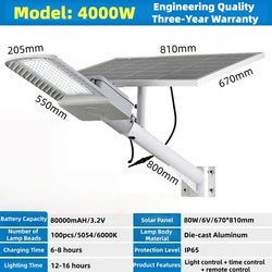 High Brightness Solar Outdoor Light IP65 Courtyard Lighting Aluminum Waterproof Street Square LED Solar Street Light