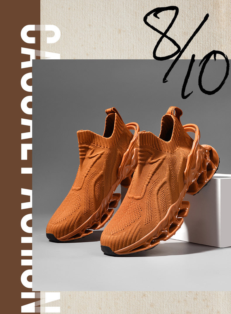 Summer Breathable Mesh Large Size Men's Shoes Trendy Mesh Shoes Men's Blade Running Shoes Sports Height-Increasing Flyknit Socks Trendy Shoes