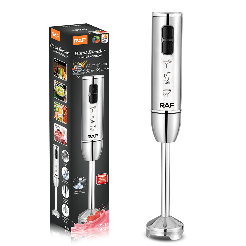 RAF EU Standard Four-Blade Handheld Stick Blender Multi-Functional Household Food Processor for Cooking, Baby Food, and Baking R.781