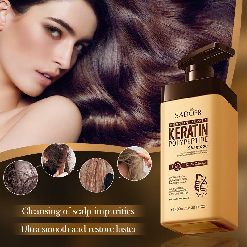 Keratin Peptide Anti-Dandruff Shampoo SADOER Fluffy Cleansing Shampoo Cross-Border Wholesale