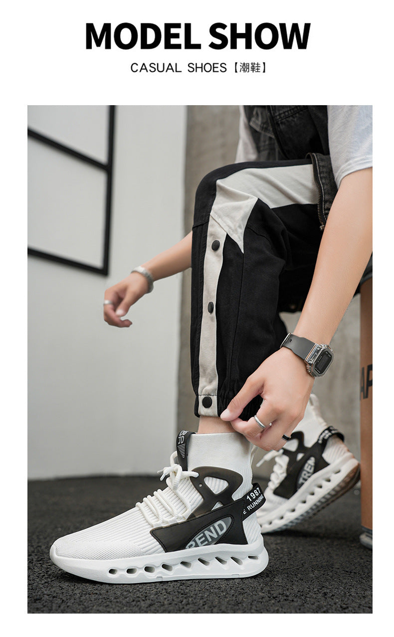 Autumn Winter New Large Size Men's Casual Shoes Youth High-top Shoes Blade Sports Shoes Versatile Running Trendy Shoes