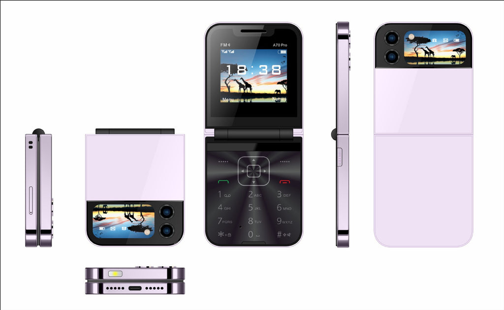 Flip Phone Mini Folding Flip Elderly Button2G Functional Phone Personalized Backup Phone A70PRO