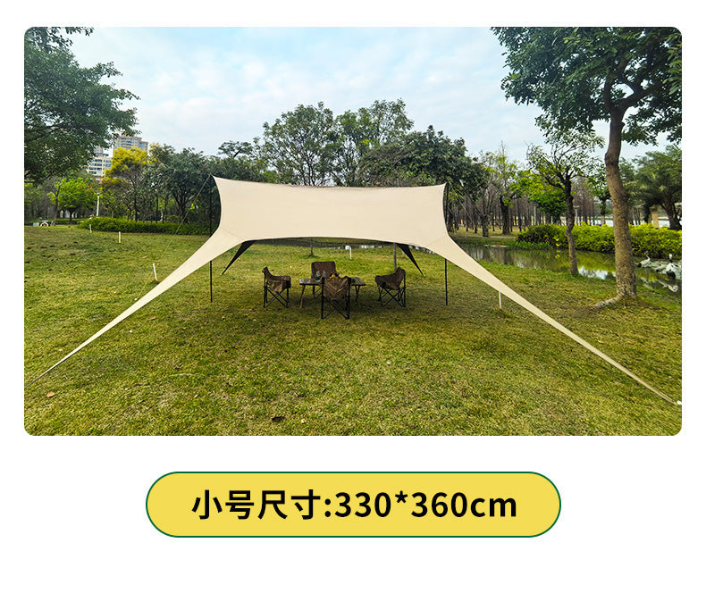 Swallowtail Canopy Black Glue Sunshade Tent Outdoor Sunshade Shelter No Setup Camping Gear Butterfly Canopy