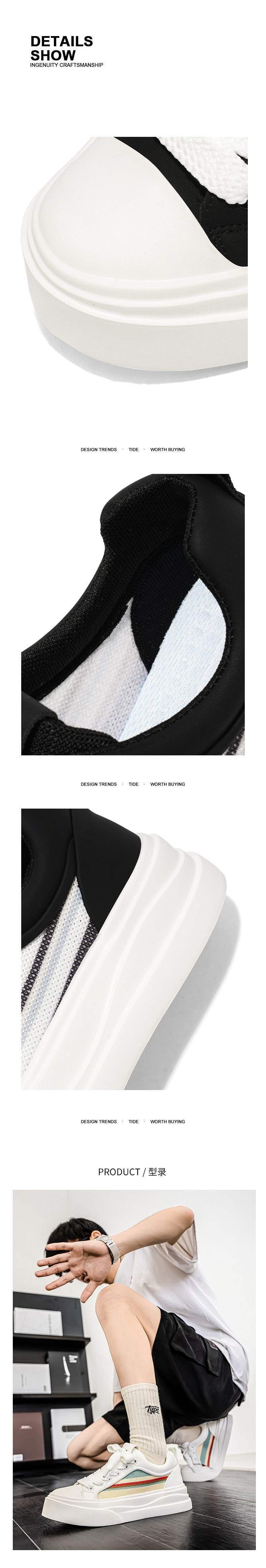 2025Spring Mesh Breathable Flyknit Non-Slip Black Casual Sneakers Men's Trendy Versatile Shoes