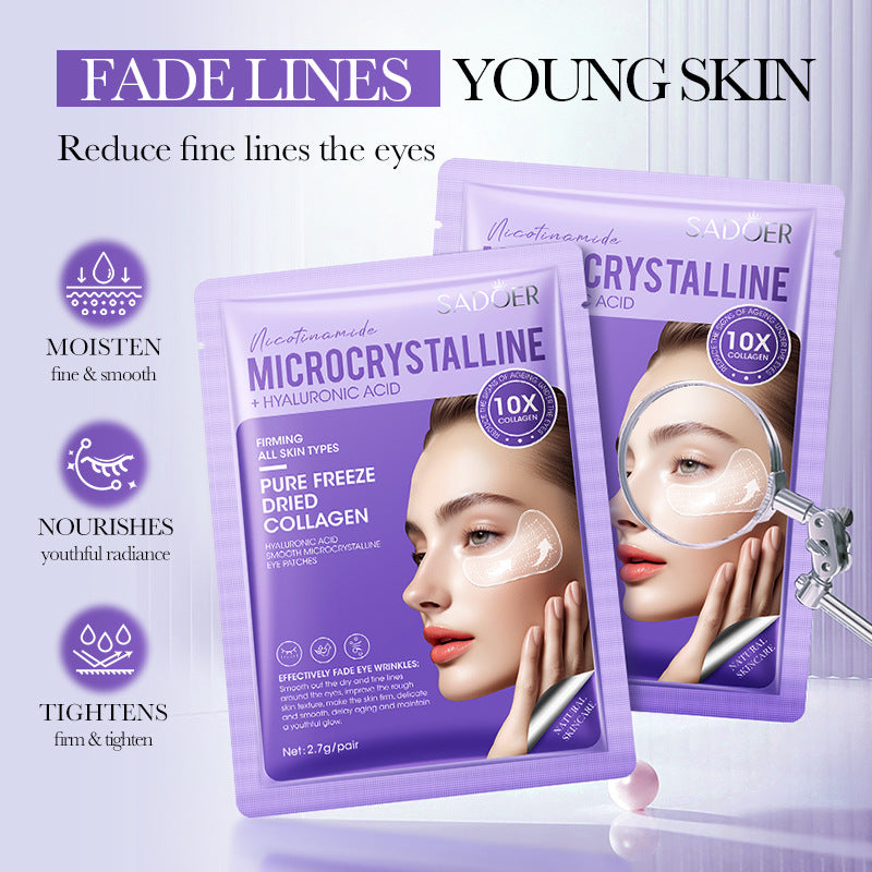 Hyaluronic Acid Microcrystalline Eye Wrinkle Patches SADOER Reduce Eye Fine Lines Eye Mask Cross-Border Wholesale