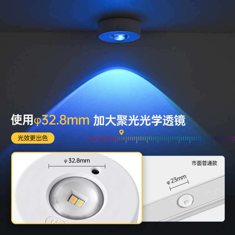 Charging led Cabinet Light Magnetic Suction Wine Cabinet Wardrobe Light Remote Control RGB Ice Hockey Light Wiring-Free Large Cat Eye Light