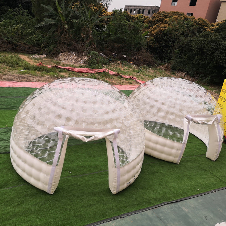 Outdoor Double-Layer Transparent Bubble Tent Rooftop Dining Inflatable Starry Sky Homestay Hotel Villa Restaurant Mongolian Yurt