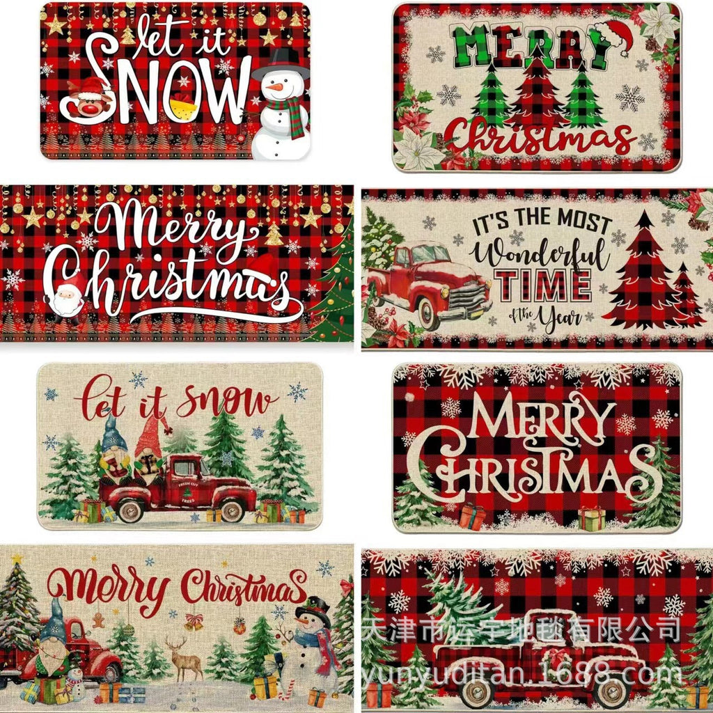 Christmas Carpet Round Living Room Mat Christmas Decoration Atmosphere Mat Christmas Tree Mat Labeling and Shipping