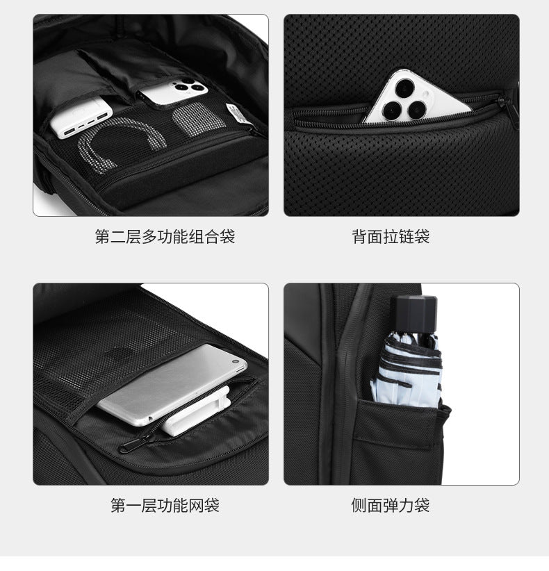OZUKO Business Chest Bag Men's Large Capacity Waterproof Crossbody Bag High-end trendy brand simple commuter portable bag