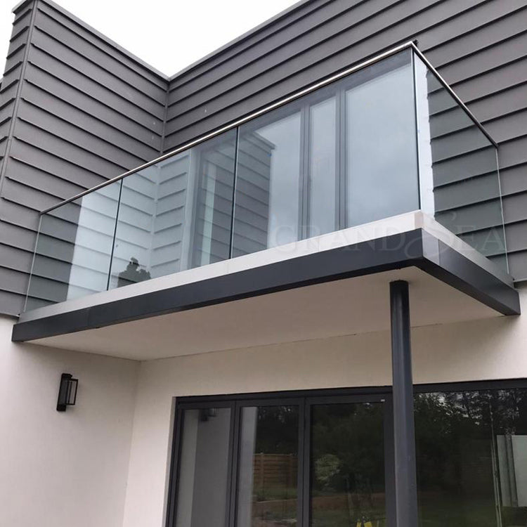Outdoor Stainless Steel Balcony 12mm Glass Railing Balustrade Designs