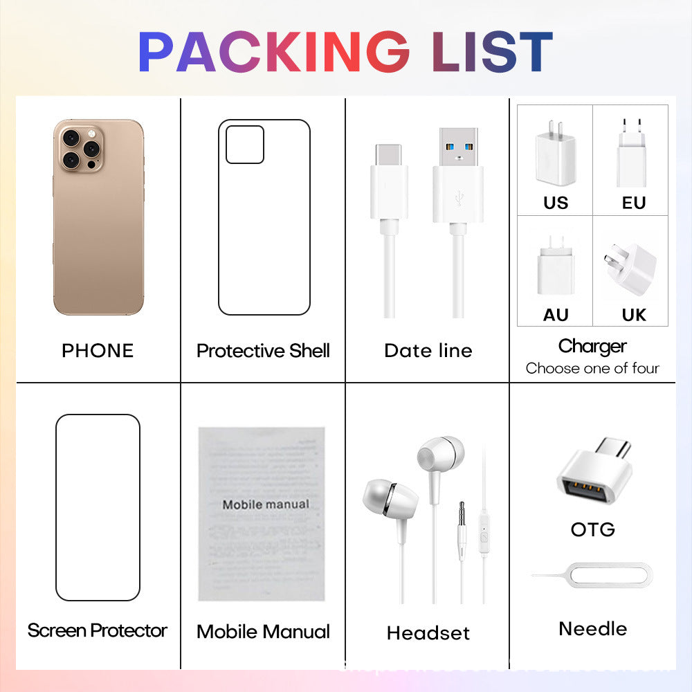 Mobile Phone i16proMax Smartphone16+1TB Android Smartphones In Stock Wholesale
