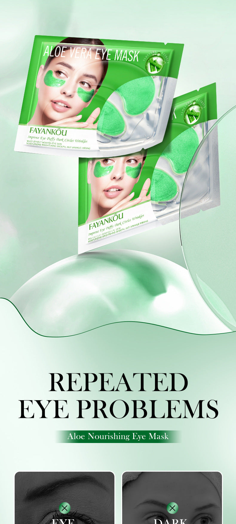 Eye Mask7.9g FAYANKOU24K Golden Aloe Vera Hydrating Nourishing Eye Mask Cross-Border Wholesale