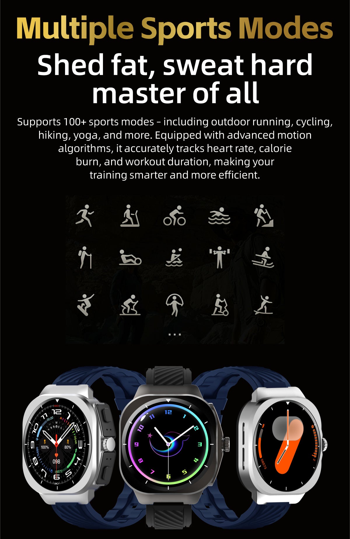 AIMB-Z19Smart Watch Bluetooth Call True Heart Rate Step Count Sleep Monitoring Hidden Earphones Sports Three-Proof