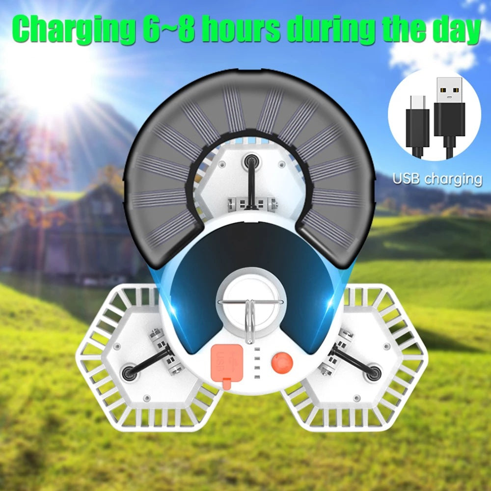 Outdoor LED Tent Light Camping Light with Remote Control Three-Leaf Bulb Emergency Light for Home Power Outage