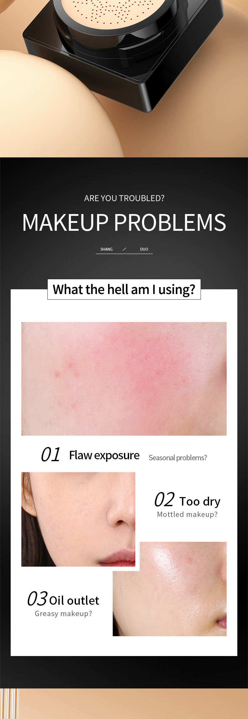 Makeup SADOER Vitamin C Mushroom Cushion Moisturizing Lightweight Breathable BB Wholesale Cross-Border Foreign Trade Frost