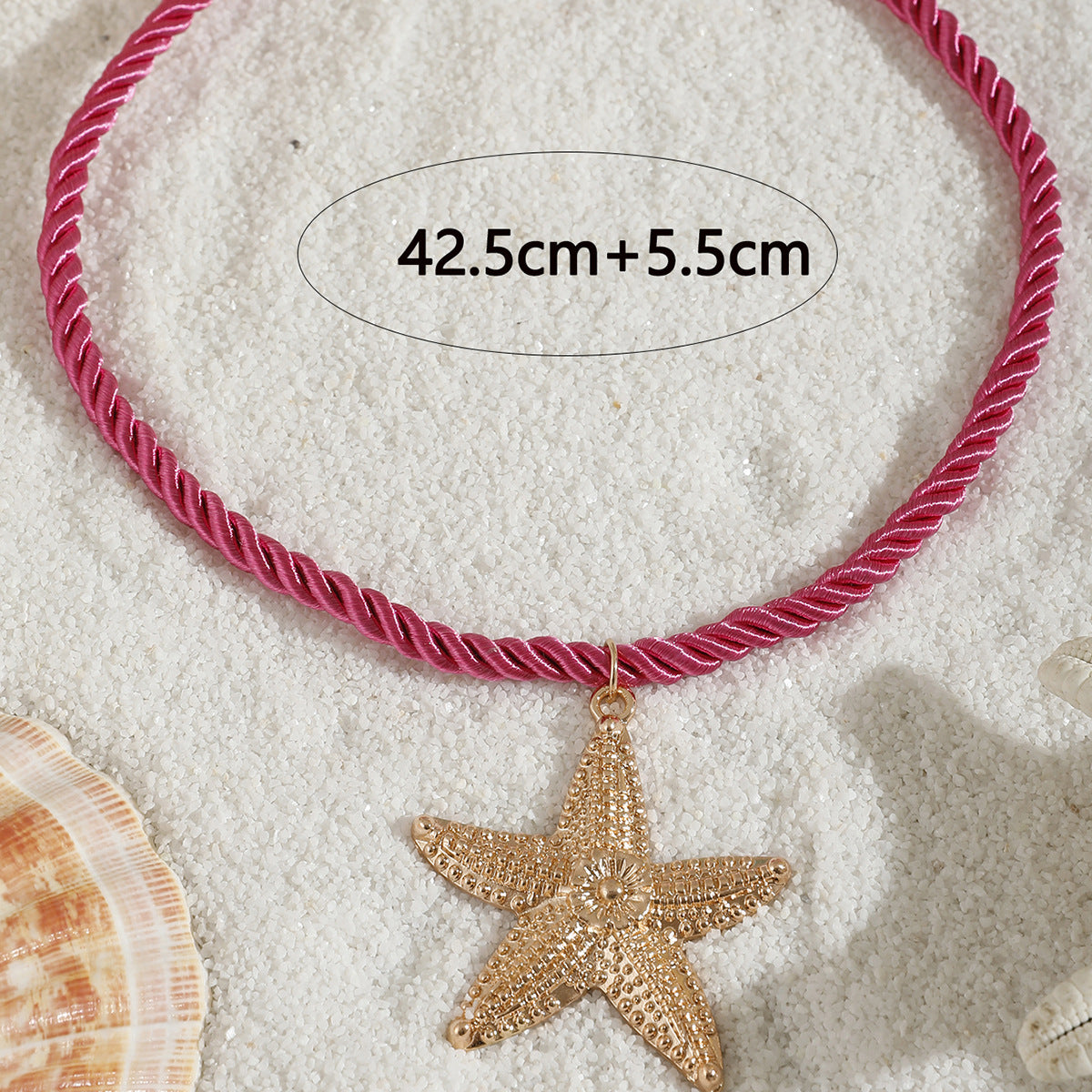 European and American Metal Ocean Style Starfish Pendant Necklace Jewelry Personality Exaggerated Star Beach Vacation Necklace for Women