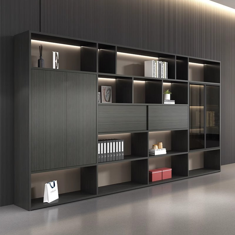 Boss Office Light Luxury Wooden Archive File Cabinet Archive Cabinet Storage Bookcase Manager Room Background Cabinet