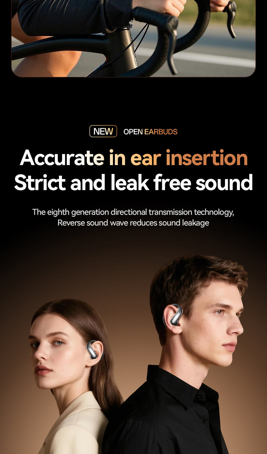 M142Popular OWS Open-type ultra-long battery life high-quality sound over-ear digital display wireless Bluetooth headphones