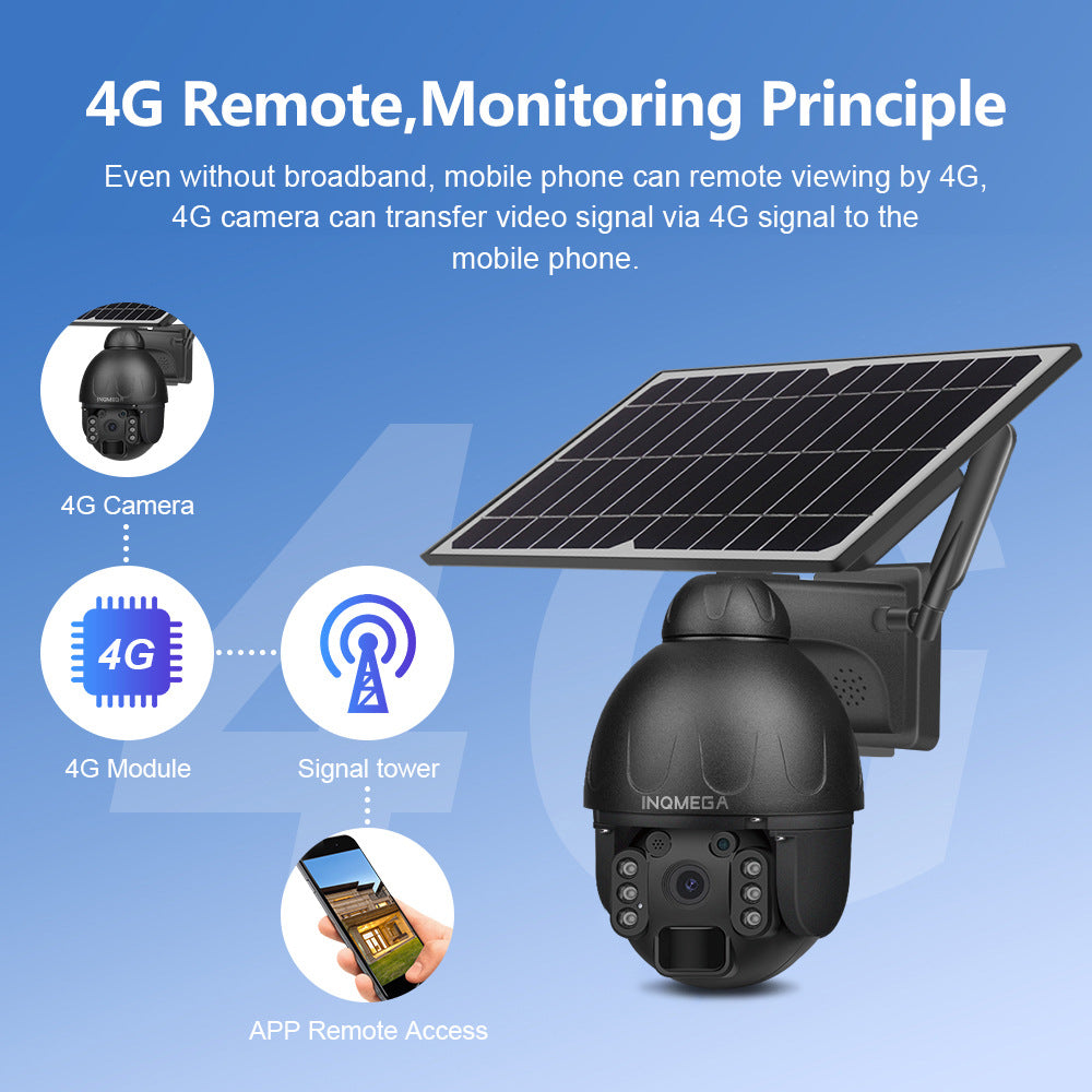 4G Solar-powered HD Camera3MP Full Color Night Vision Surveillance Wireless WiFi Solar-Powered Smart Dome Camera