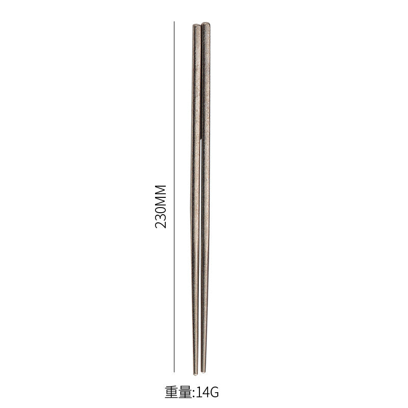 Pure Titanium Crystal Chopsticks for Home and Outdoor Use, Light Luxury Colorful Ice Flower Chopsticks23cm Half Square Chopsticks Restaurant Antibacterial Titanium Chopsticks