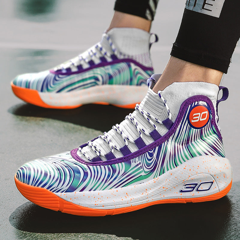 2025New Youth Support Shock Absorption Wear-Resistant Non-Slip Sports Shoes Men's fashion Soft and plaid Basketball Shoes