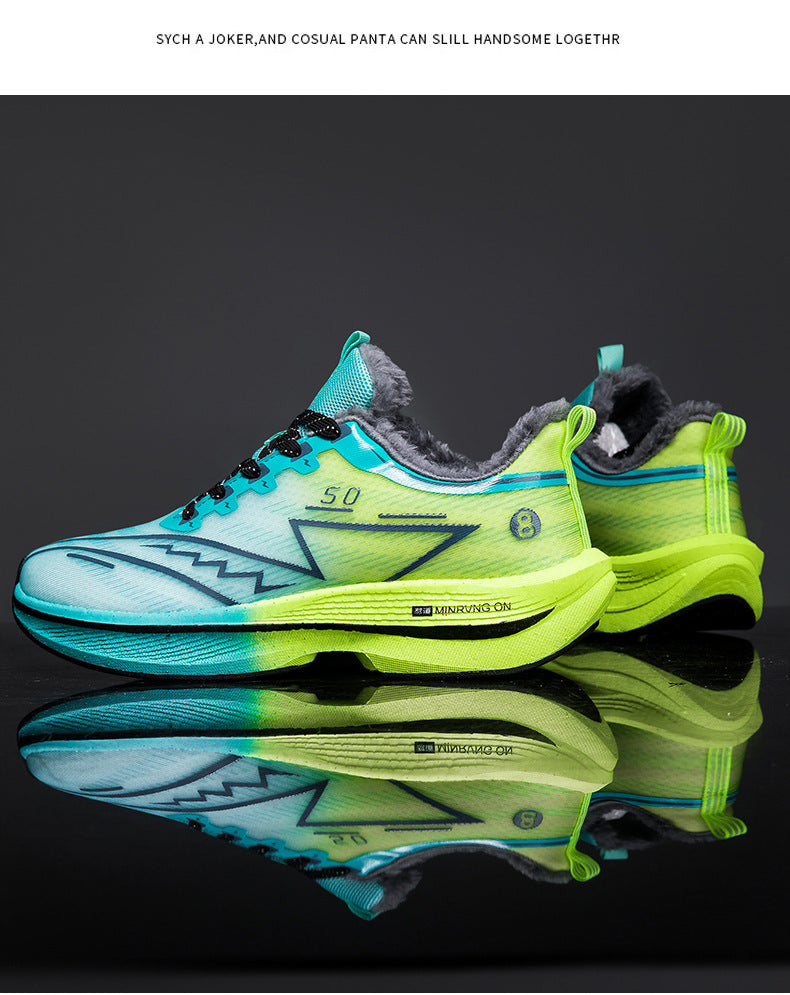 Red Rabbit8PRO Fleece-Lined Warm Running Shoes Outdoor Sports Casual Lightning Men and Women Real Explosive Carbon Plate Anti-Slip Running Shoes