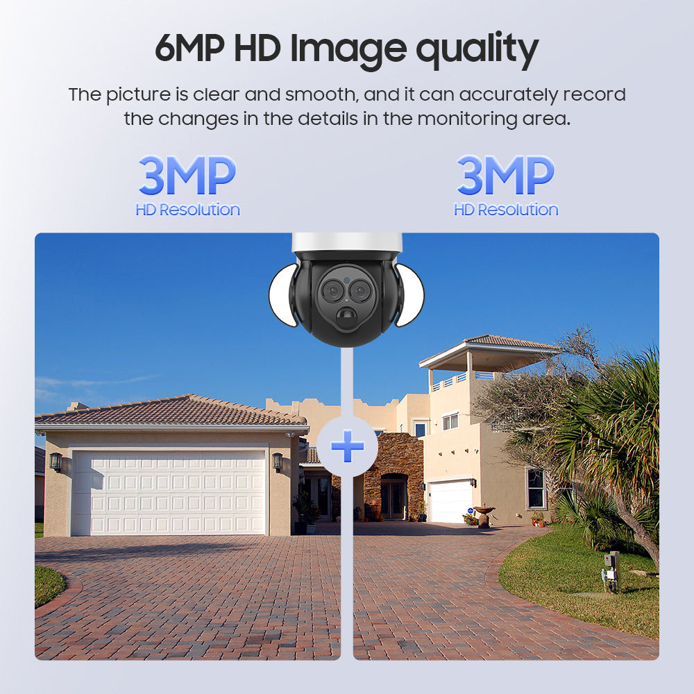 600Wan HD Outdoor Courtyard Solar Binocular Zoom Camera4G Wireless Night Vision Remote Early Warning Monitoring