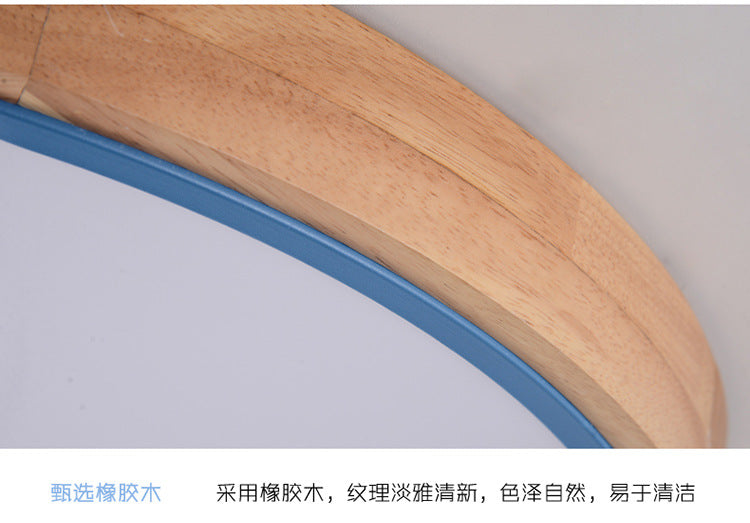 Macaron Solid Wood Ceiling Light led Bedroom Lamp Round Nordic Iron Art Room Lamp Creative Living Room Lamp for Home Use