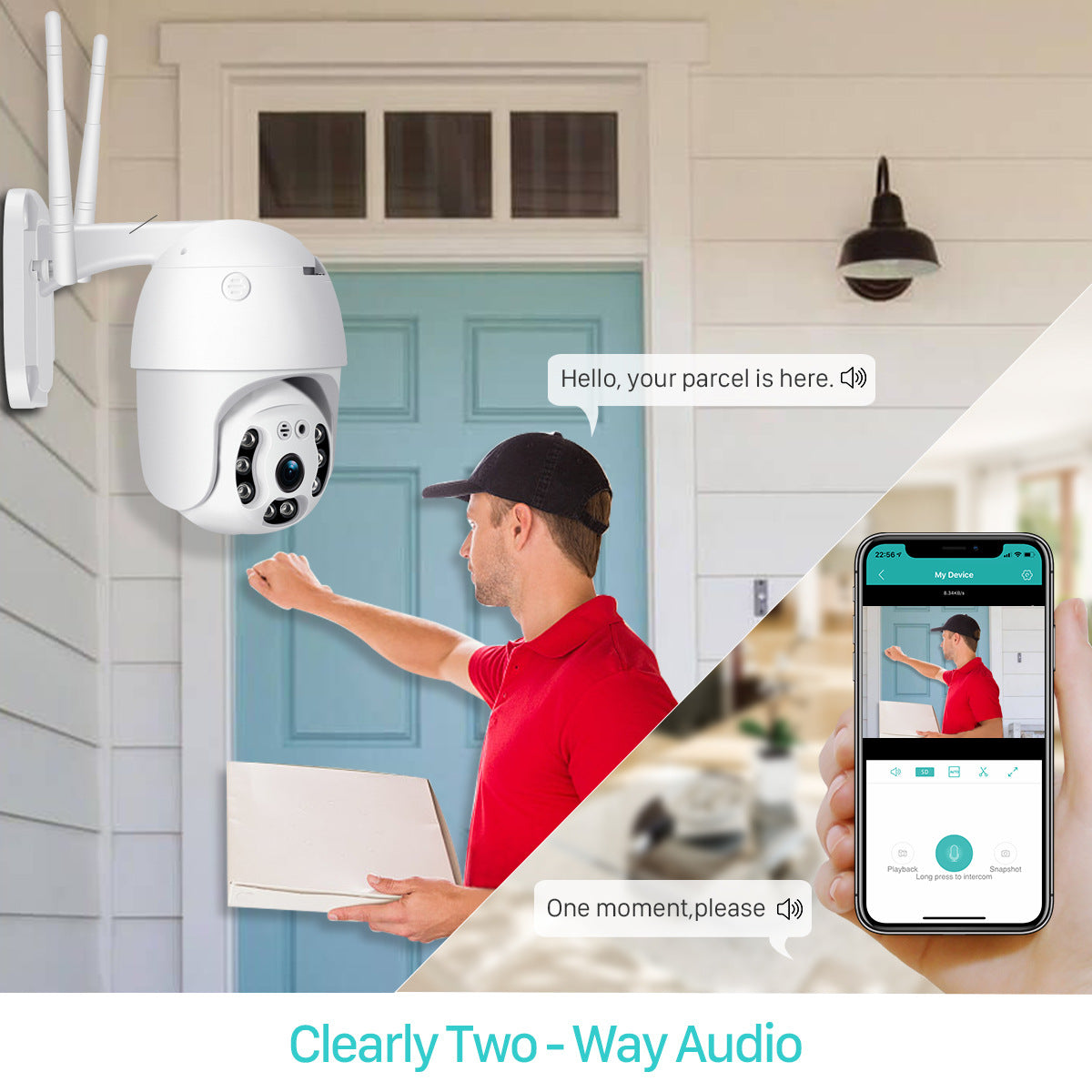 V380Outdoor Wireless Surveillance Camera A6Outdoor Waterproof Surveillance Dome Camera HD Full Color Night Vision Camera