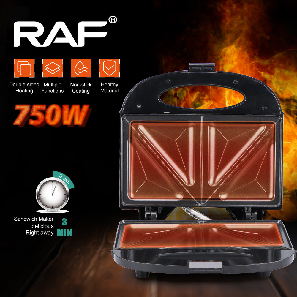 RAF  European-style Household Double-sided Heating Sandwich Maker Multifunctional Toast Bread Waffle Breakfast Machine