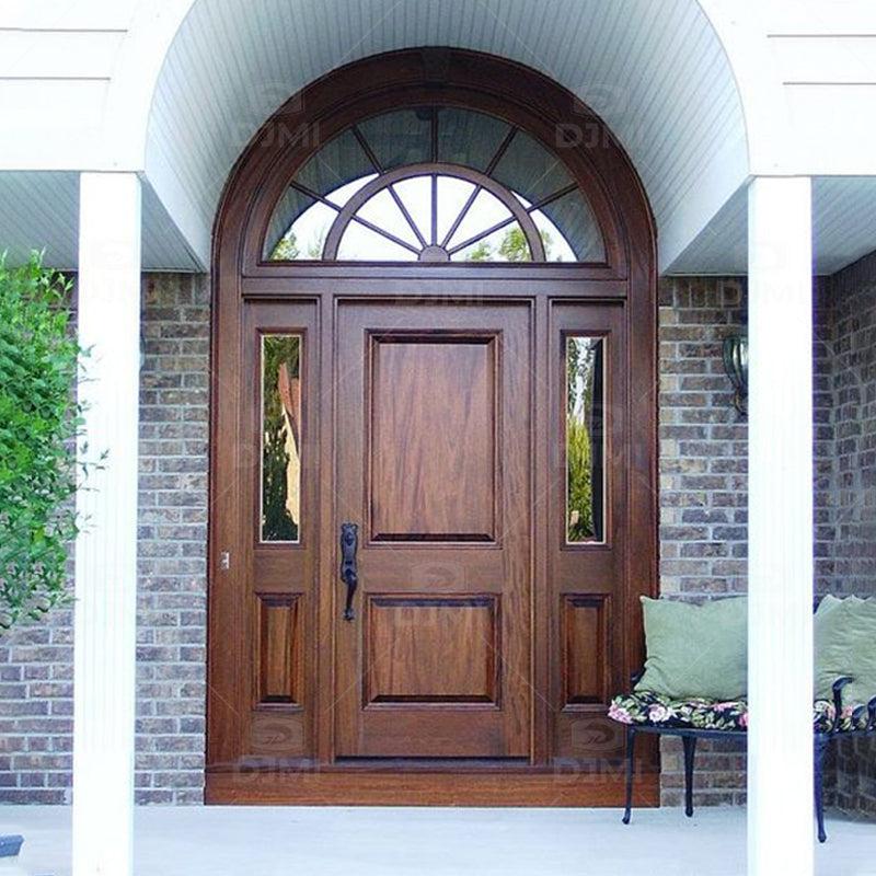 Custom Cheap Wholesale Sales Reasonable Price Wooden Entry Exterior Doors 36x80 Wood Arched Exterior Door