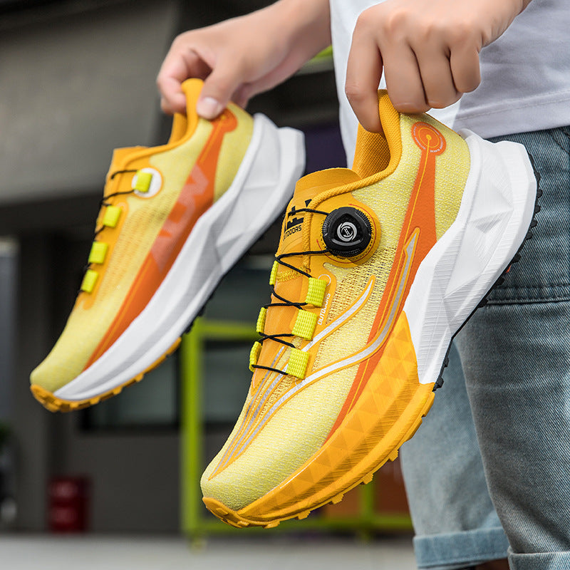 Full Palm Carbon Plate Sports Running Shoes Double Layer Popcorn Outdoor Trail Running Shoes Marathon Men's and Women's Shoes