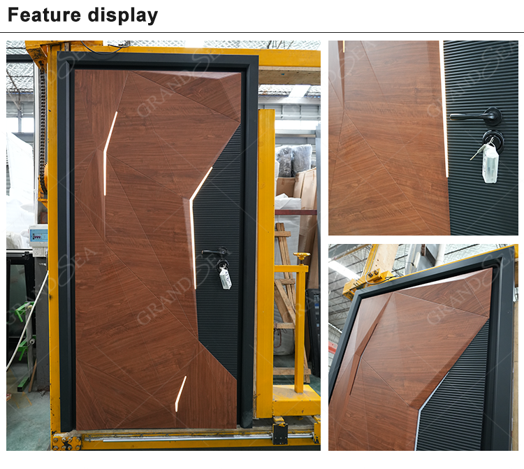 Modern Style Interior Stainless Steel Door Double Swing Open High Security Steel Door