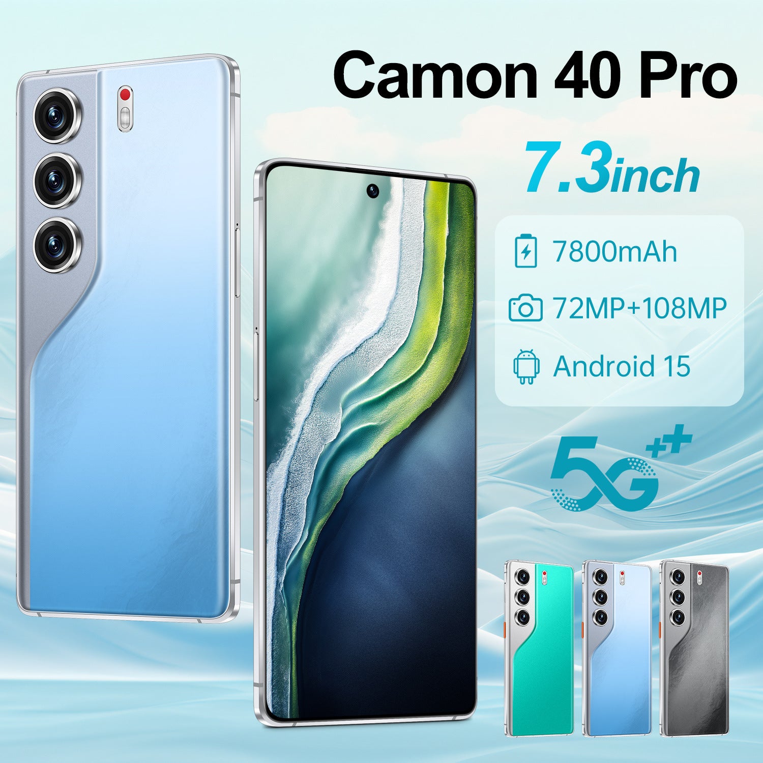 Camon 40 Pro New7.3Inch incell Screen16+1T Android smartphone fast charger all-in-one device