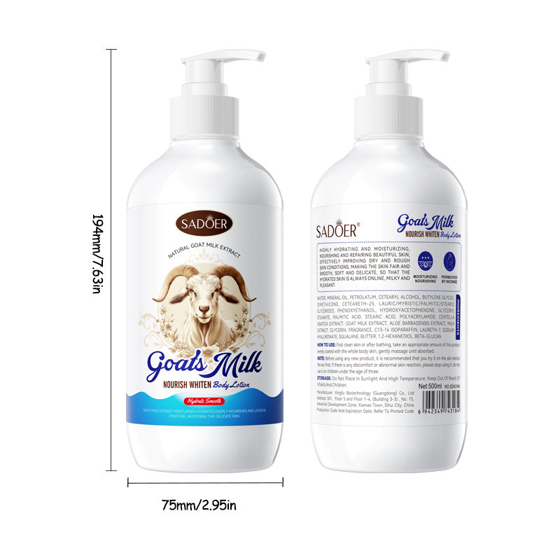 Goat Milk Whitening Body Lotion SADOER Nourishing, hydrating, moisturizing body lotion for foreign trade cross-border