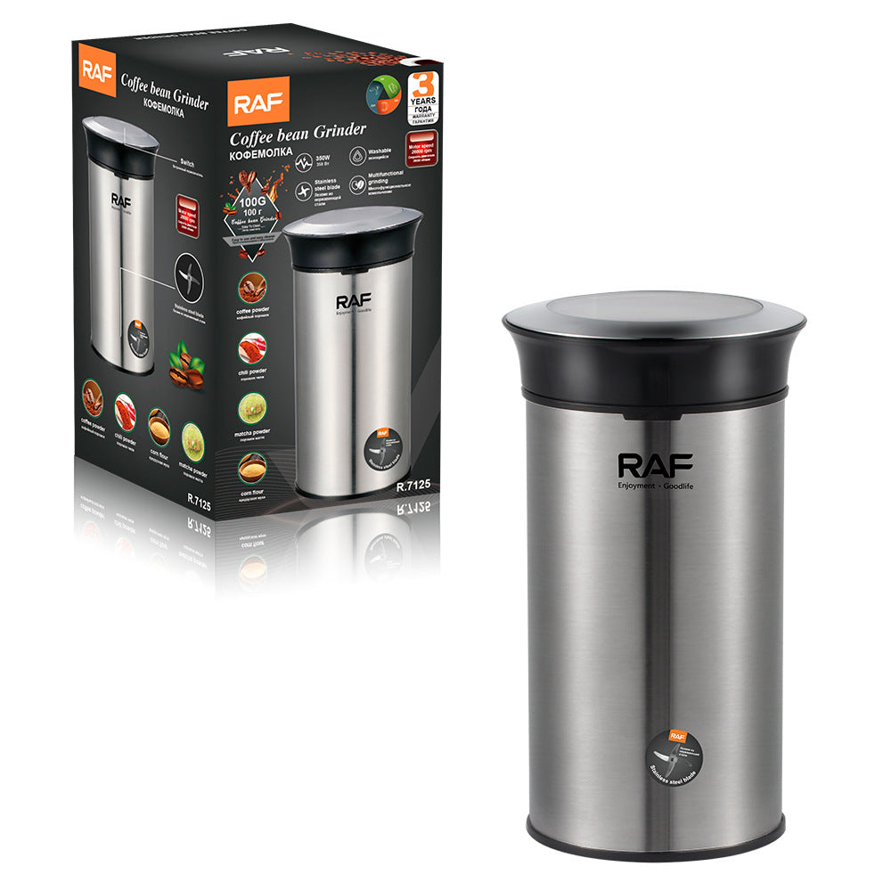 RAF European Standard Electric Coffee Grinder Dry Grinder Lightweight Household Grinding Cup Portable Coffee Bean Grinder