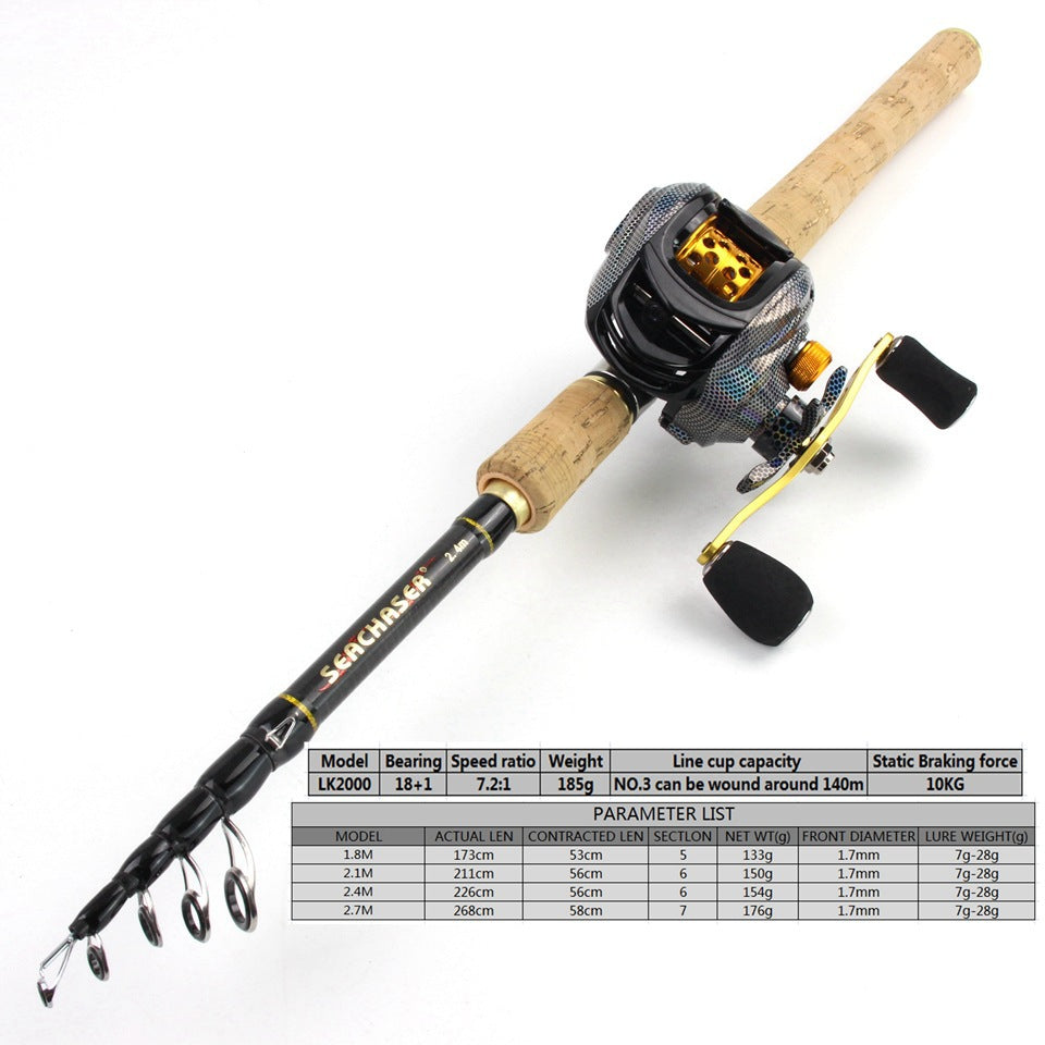 A Fishing Gear Gun Handle Retractable Lure Water Drop Reel Combo Ultra-light Ultra-short Fishing Rod Wooden Handle Rod