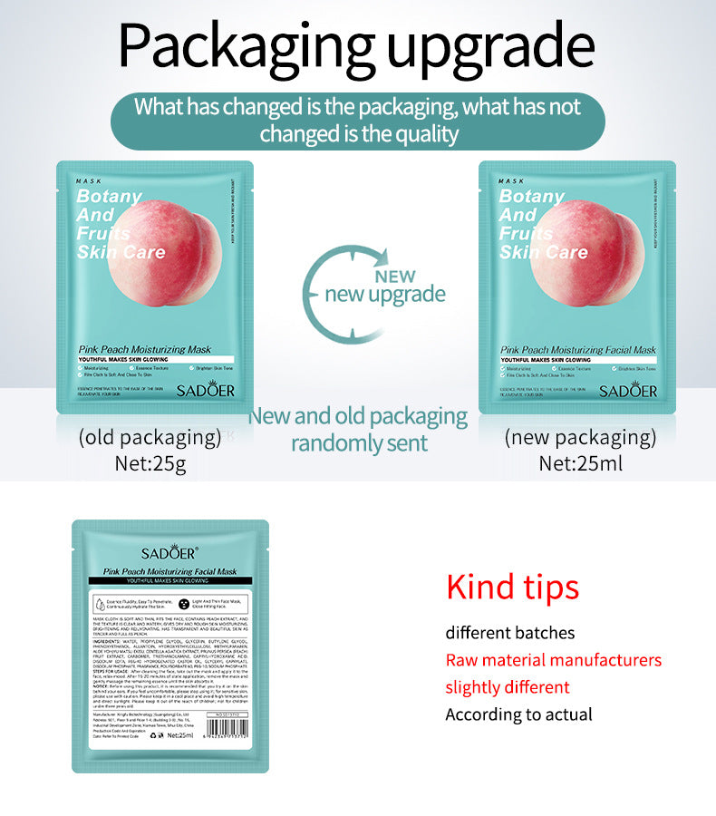 Fruit Mask SADOER Avocado Rose Hydrating Moisturizing Tablets Cross-border Foreign Trade Skincare Wholesale