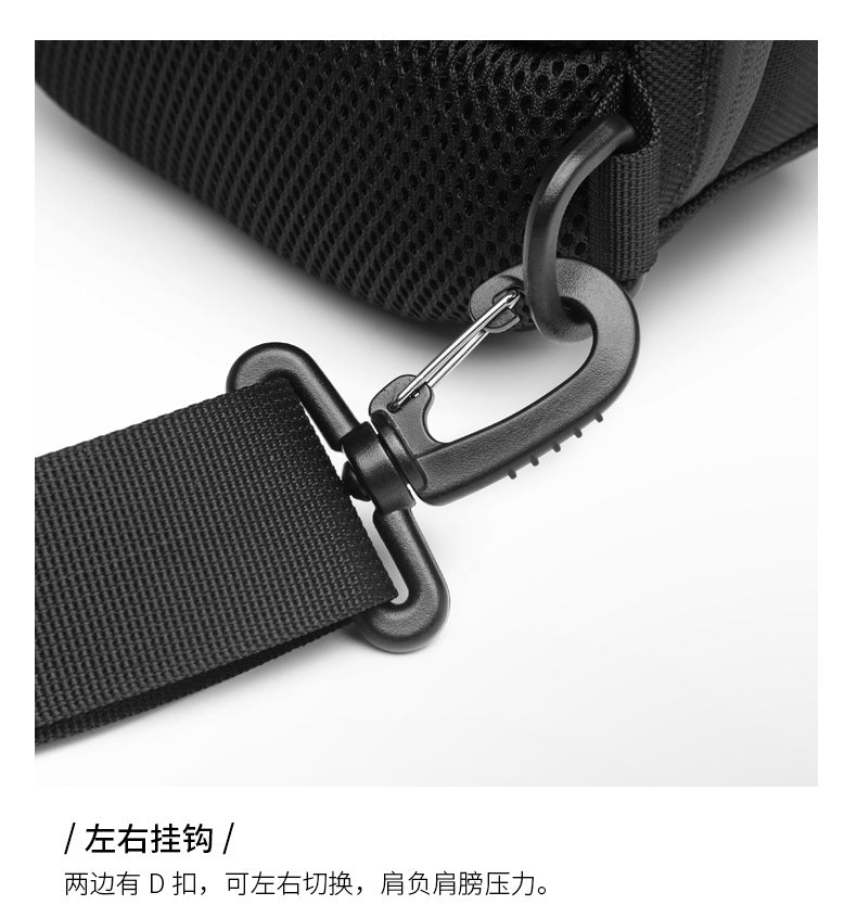 OZUKO Hard Shell Chest Bag Men's Crossbody Bag Anti-Theft Waterproof Cycling Outdoor Multi-Functional Sports Shoulder Bag