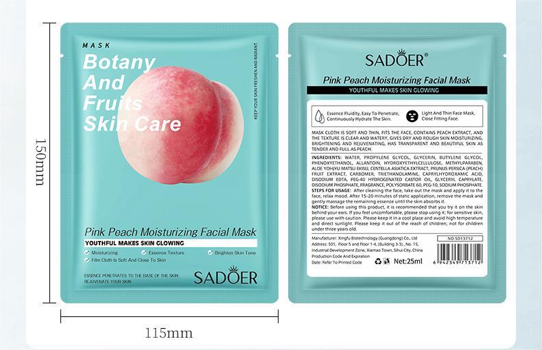 Fruit Mask SADOER Avocado Rose Hydrating Moisturizing Tablets Cross-border Foreign Trade Skincare Wholesale